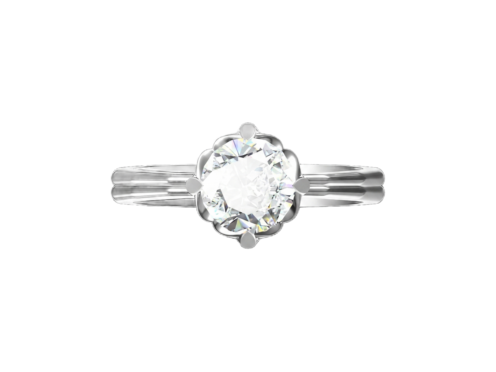 The Cog lab-grown diamond ring in 18K White Gold — Cyrediamond