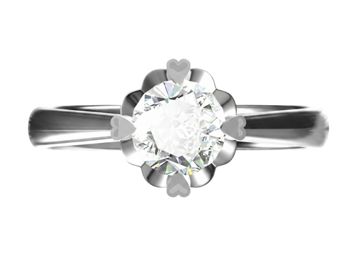 The Coronation lab-grown diamond ring in 18K White Gold — Cyrediamond