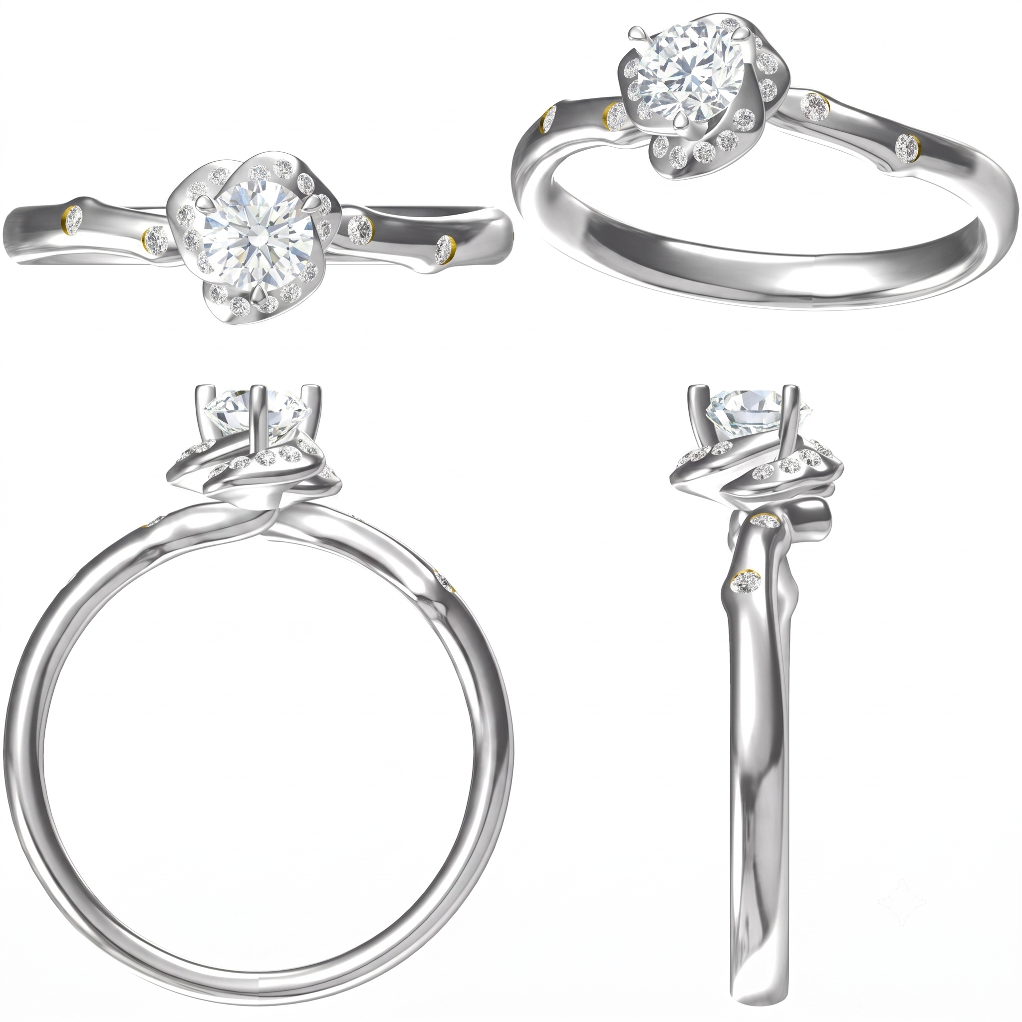 Anello Fantasia Sophia Oro Rosa Diamante