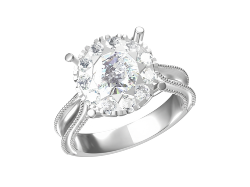 The Crown of Light lab-grown diamond ring detail view — Cyrediamond