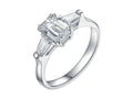 Lab-grown diamond trio ring in 18K white gold by Cyrediamond