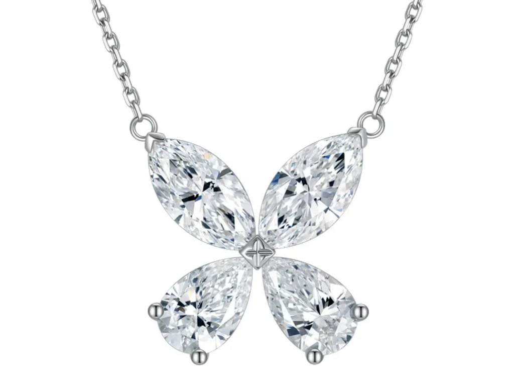 Lab-grown diamond Papilio pendant necklace in 18K white gold by Cyrediamond