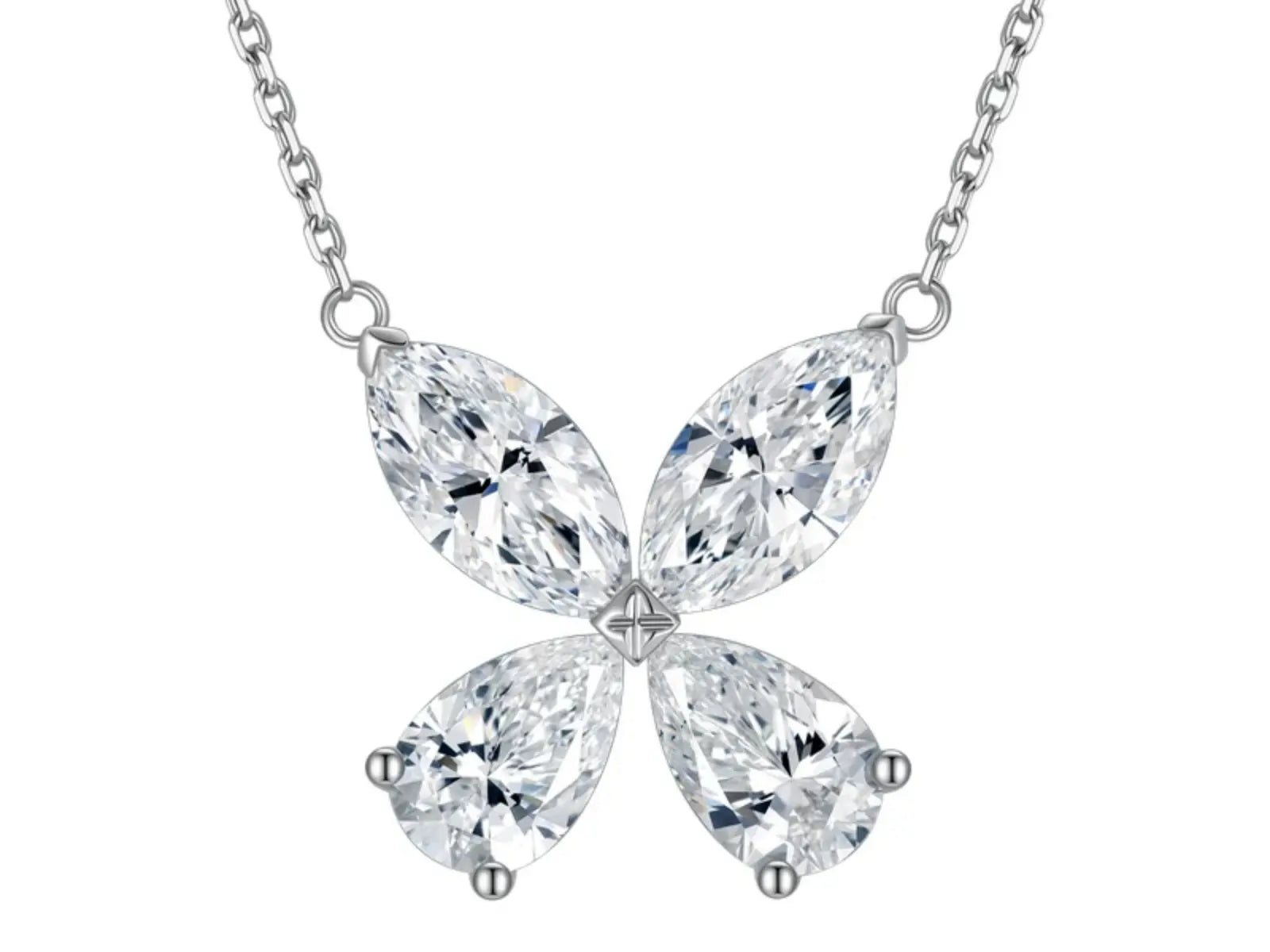 Lab-grown diamond Papilio pendant necklace in 18K white gold by Cyrediamond
