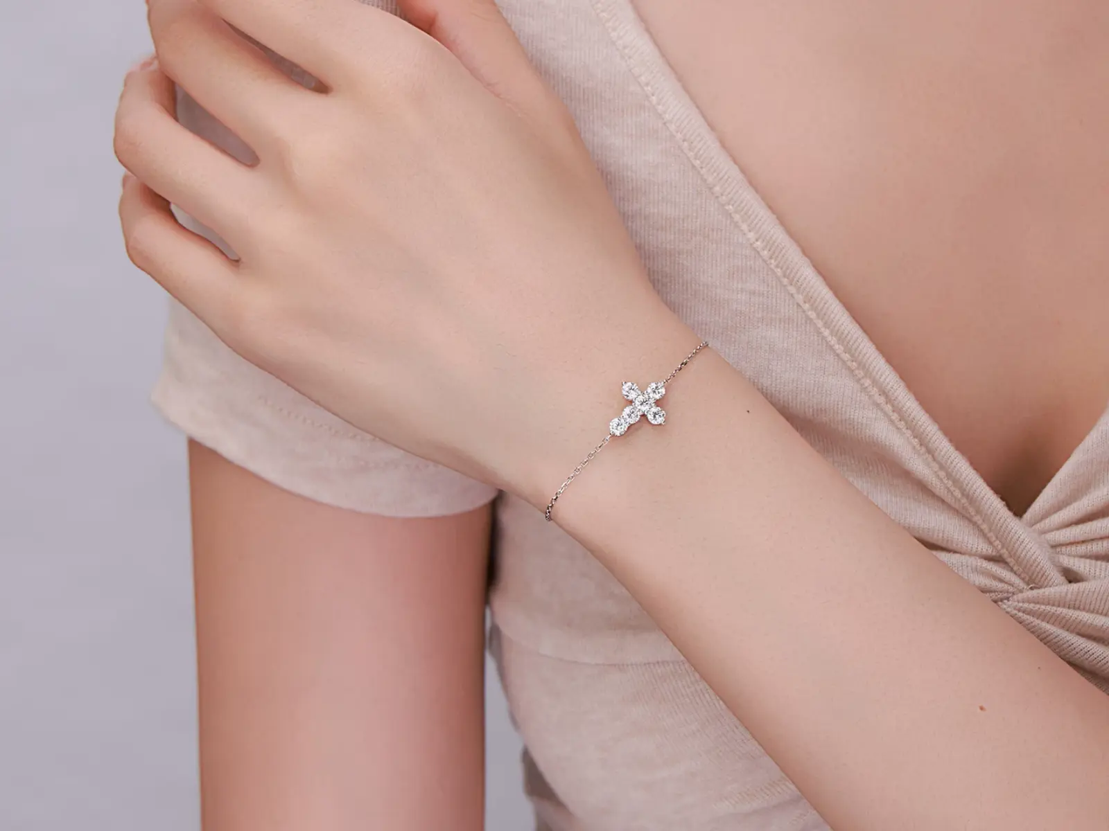 Bracciale Cyre The Crux diamante lab-grown taglio brillante - vista dettaglio
