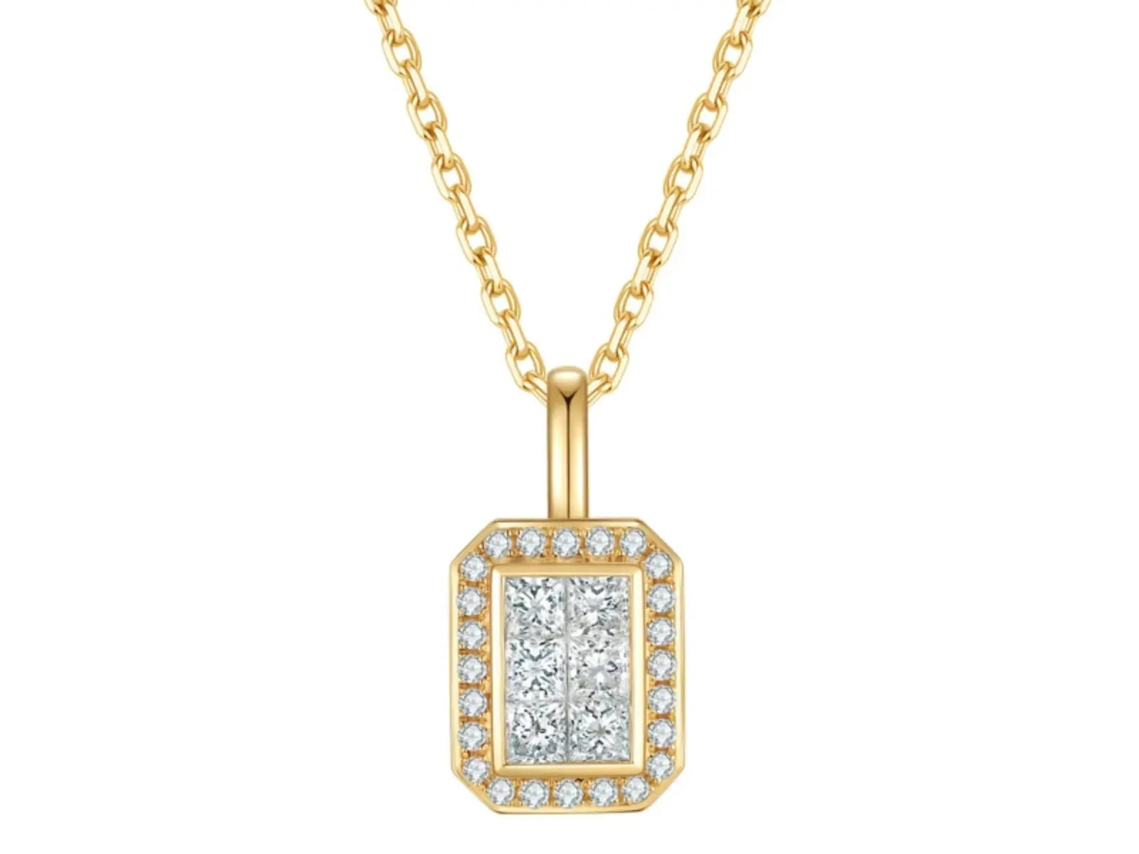 Collana Cyre The Quadratus - Diamante Lab-Grown 0.4-1.2ct Oro Giallo 18K - Cyrediamond