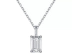 Collana Cyre The Obelisk in oro bianco 18K con diamante lab-grown taglio smeraldo 1ct, certificazione IGI
