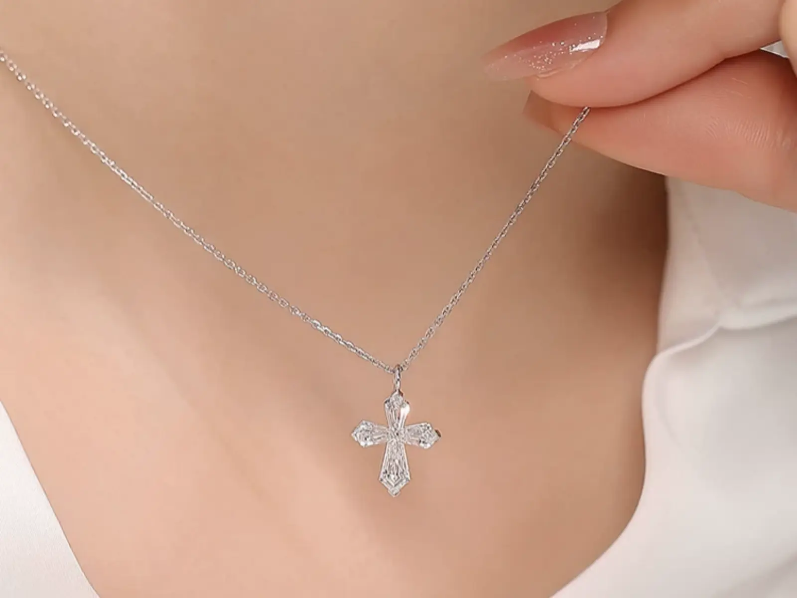 Collana Cyre The Crux diamante lab-grown 1ct in platino PT950 - vista dettaglio