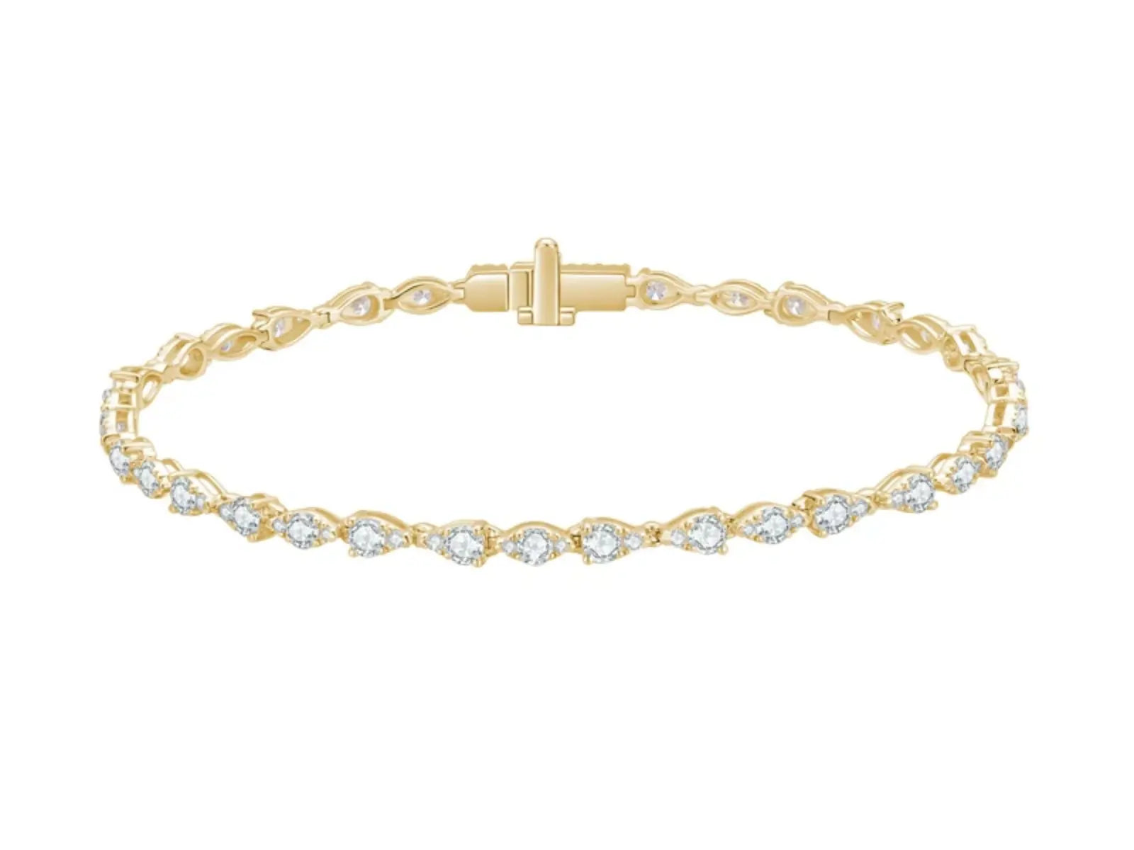 Bracciale tennis Cyre The Vinea diamante lab-grown 2.5ct in oro giallo 18K