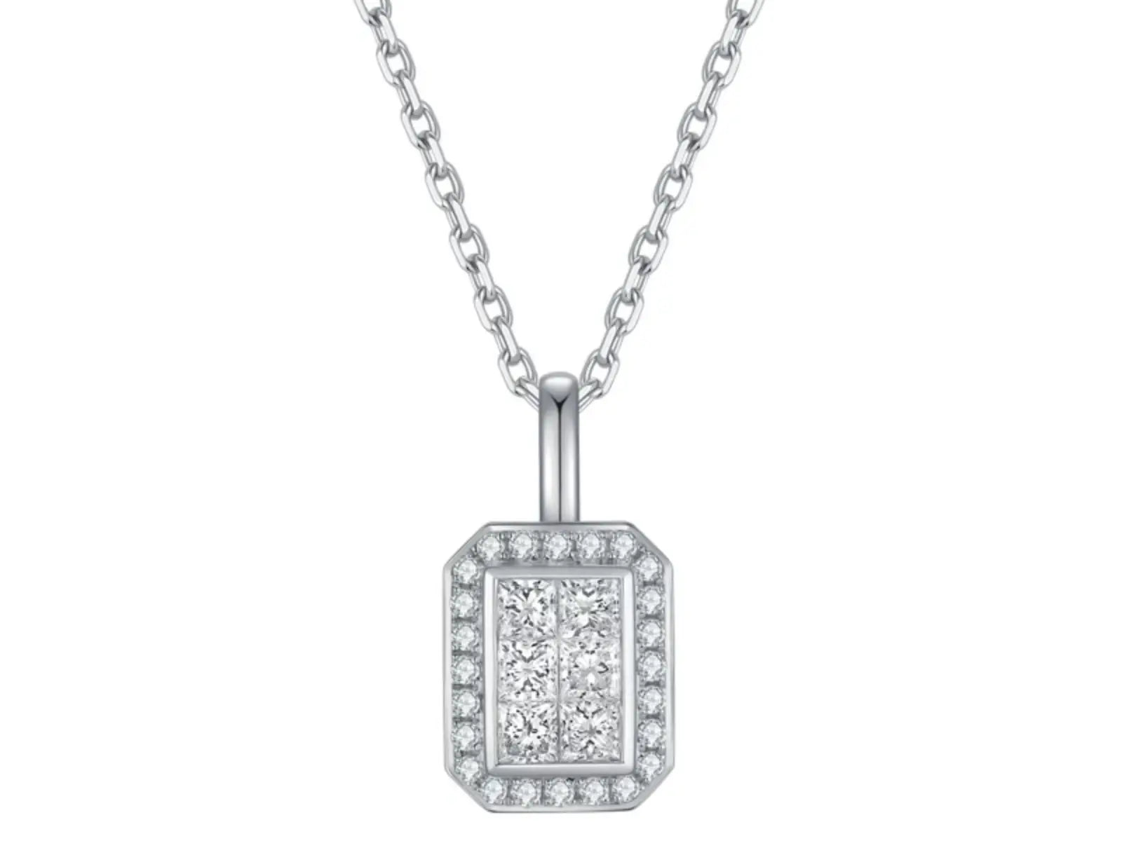 Collana Cyre The Quadratus - Diamante Lab-Grown 0.4-1.2ct Oro Bianco 18K - Cyrediamond