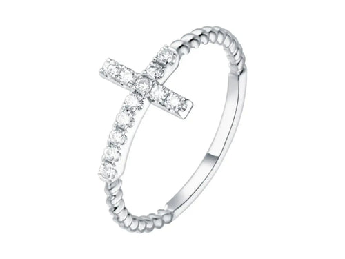 Anello Cyre-The Crux diamante lab-grown oro bianco 18K 