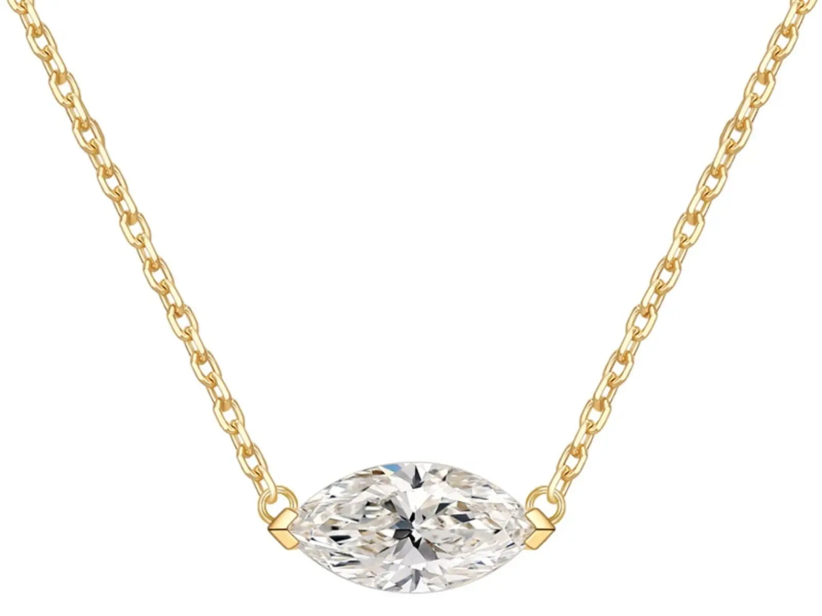 Collana Cyre The Oculus in oro giallo 18K con diamante lab-grown taglio marquise 1ct, certificazione IGI