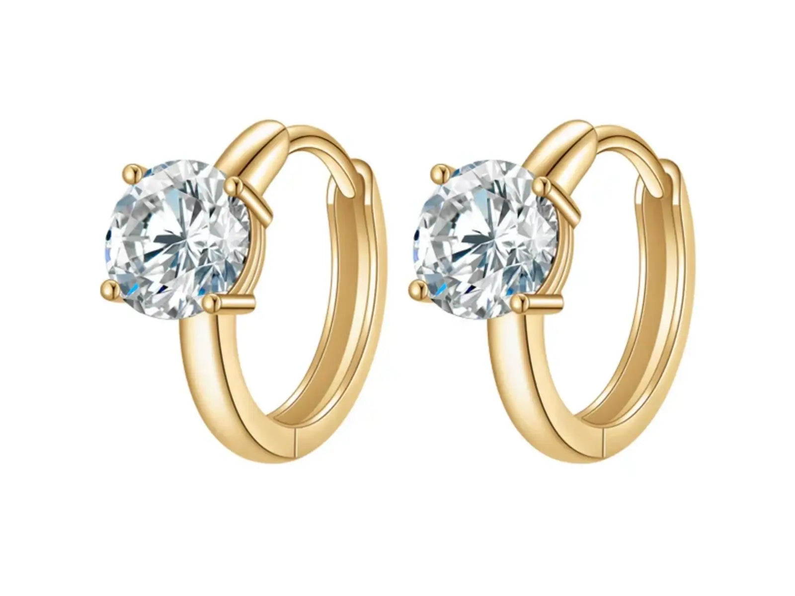 Orecchini Cyre The Circulus in oro rosa 18K con diamante lab-grown brillante ~0.5ct cad, incastonatura 4 griffe