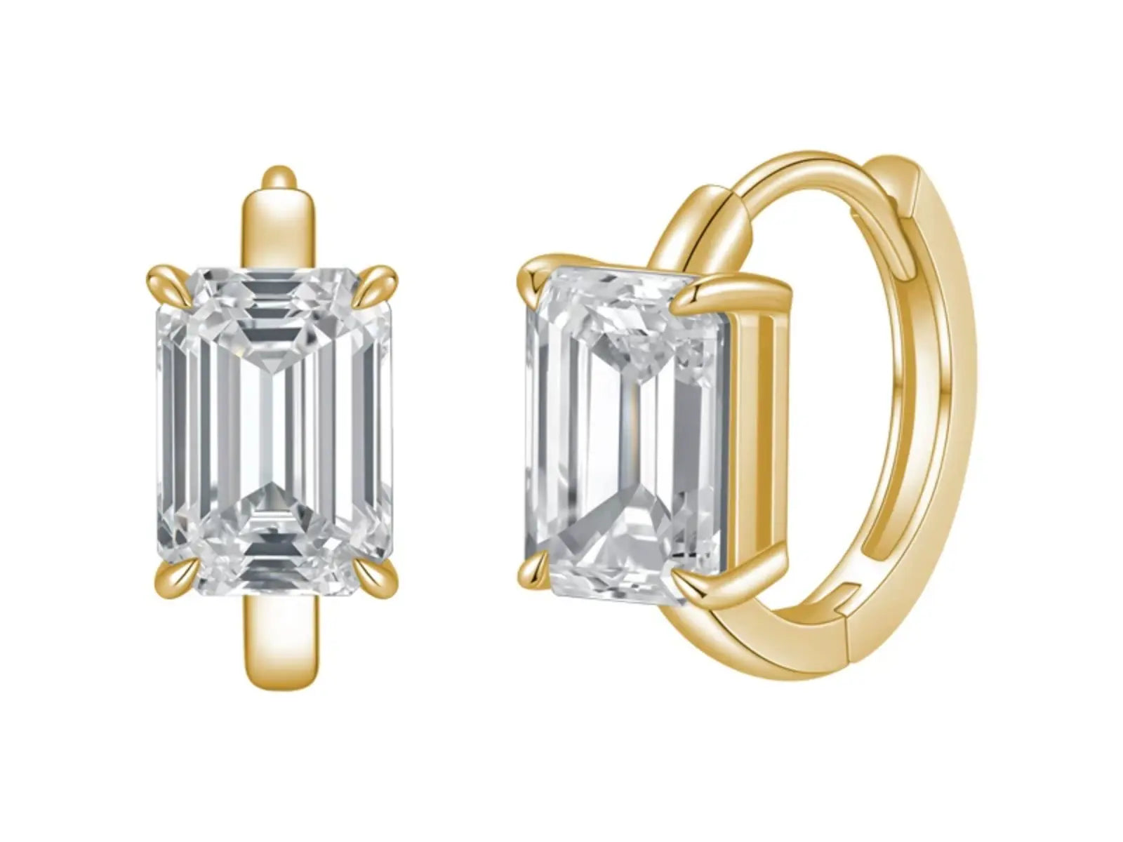 Orecchini diamante lab-grown taglio smeraldo oro giallo 18K – Cyre-The Regia | Cyrediamond