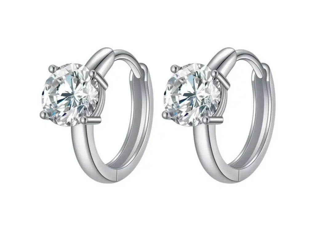 Orecchini Cyre The Circulus in oro bianco 18K con diamante lab-grown brillante ~0.5ct cad, incastonatura 4 griffe