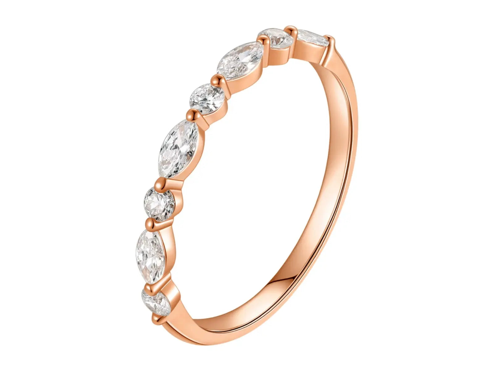 Anello Cyre-The Alterna diamante lab-grown oro rosa 18K vista frontale
