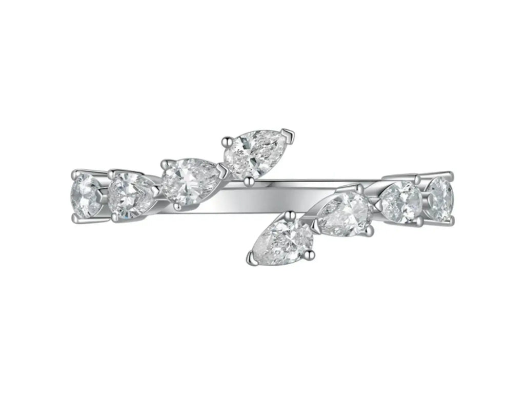 Anello Cyre-The Vitis diamante lab-grown oro 18K bianco vista frontale