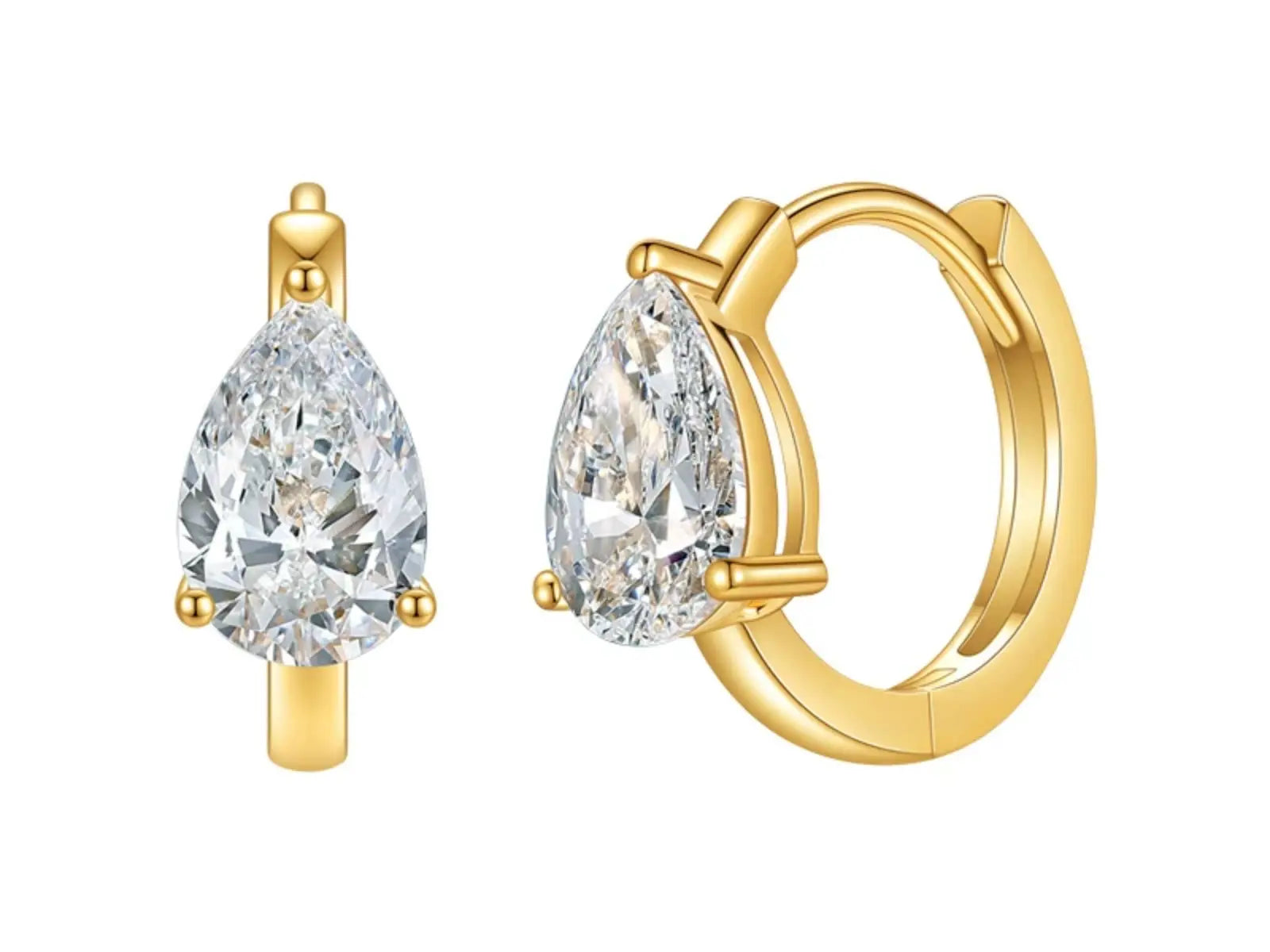 Orecchini Cyre The Gutta in oro giallo 18K con diamante lab-grown taglio goccia, incastonatura 3 griffe