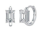 Orecchini diamante lab-grown taglio smeraldo oro bianco 18K – Cyre-The Regia | Cyrediamond