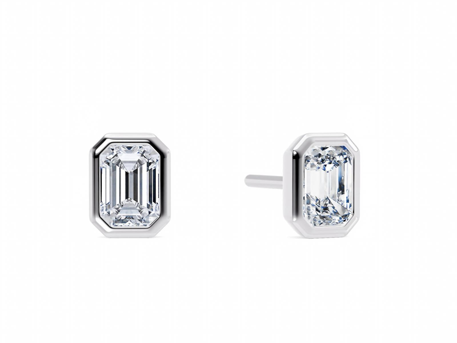 The Monolith lab-grown diamond earrings in 18K White Gold — Cyrediamond