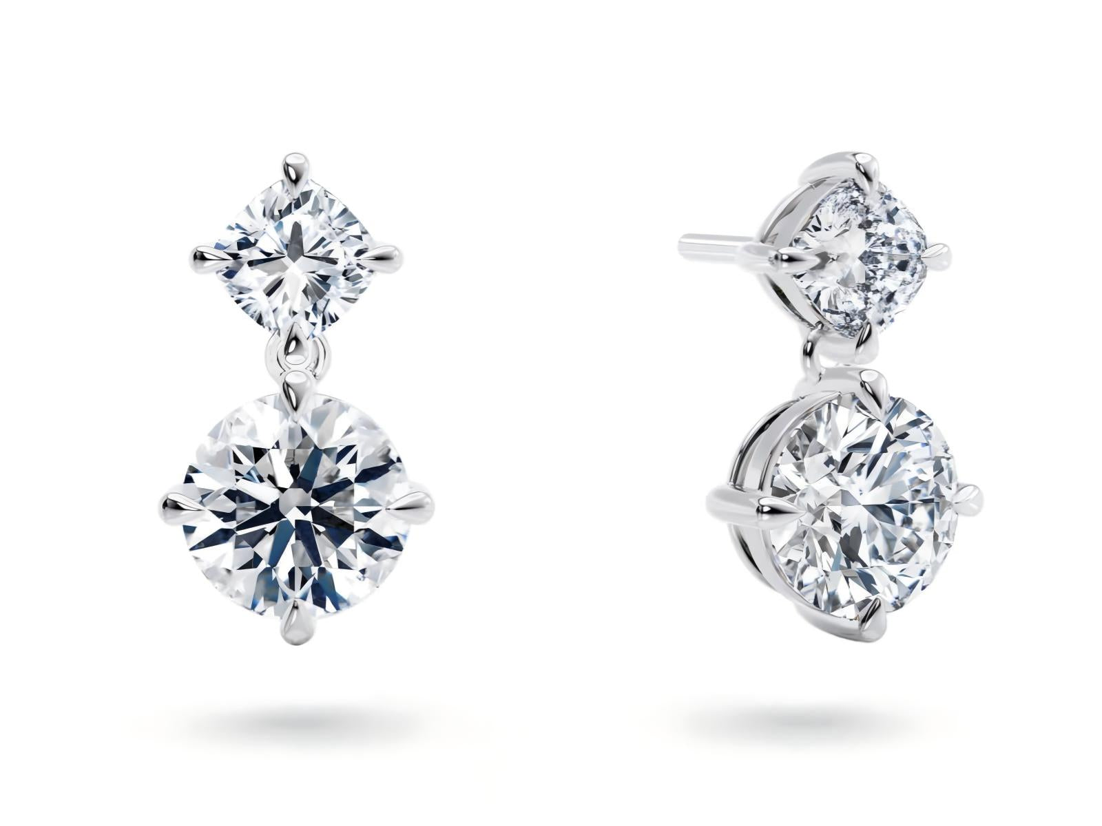 The Duo lab-grown diamond earrings in Platinum PT950 — Cyrediamond