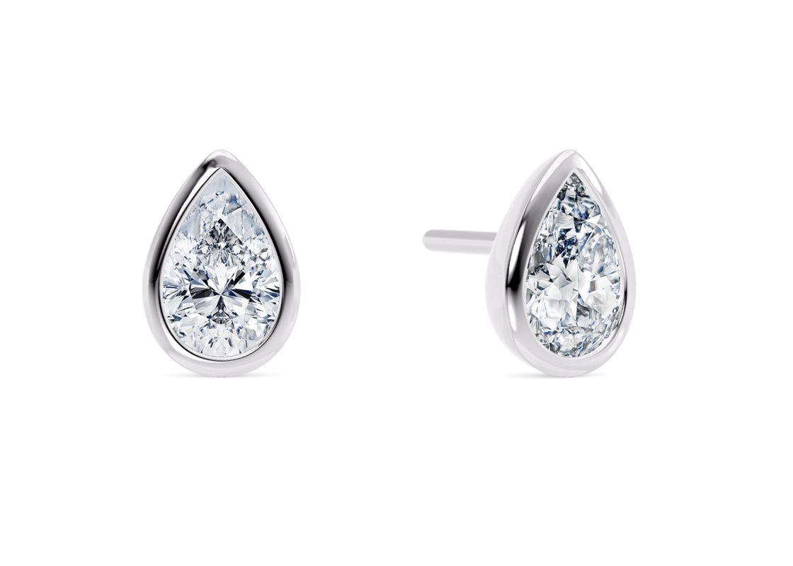 The Droplet lab-grown diamond earrings in Platinum — Cyrediamond