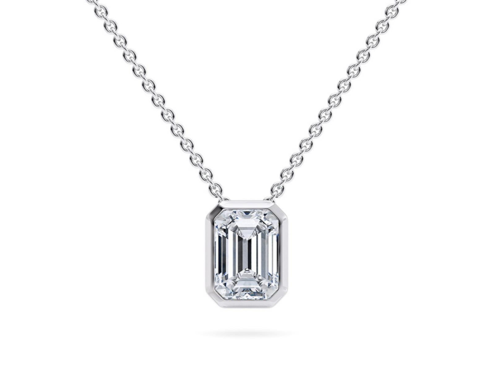 The Monolith lab-grown diamond necklace in 18K White Gold — Cyrediamond