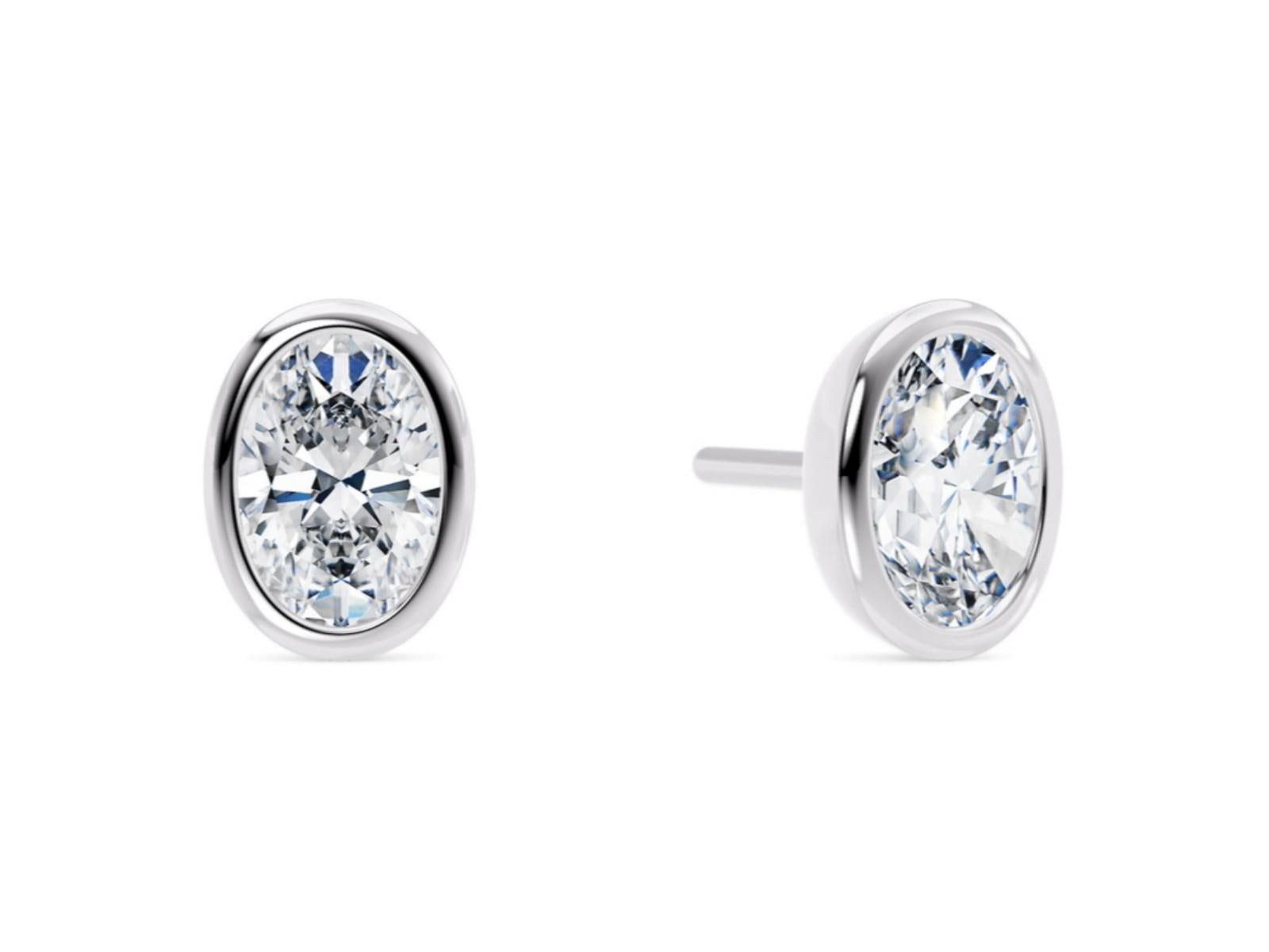 The Ovalis lab-grown diamond earrings in 18K White Gold — Cyrediamond
