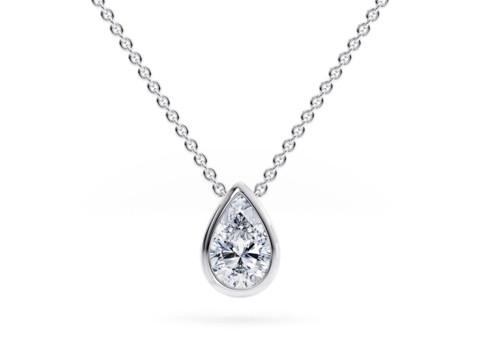The Droplet lab-grown diamond necklace in 18K White Gold