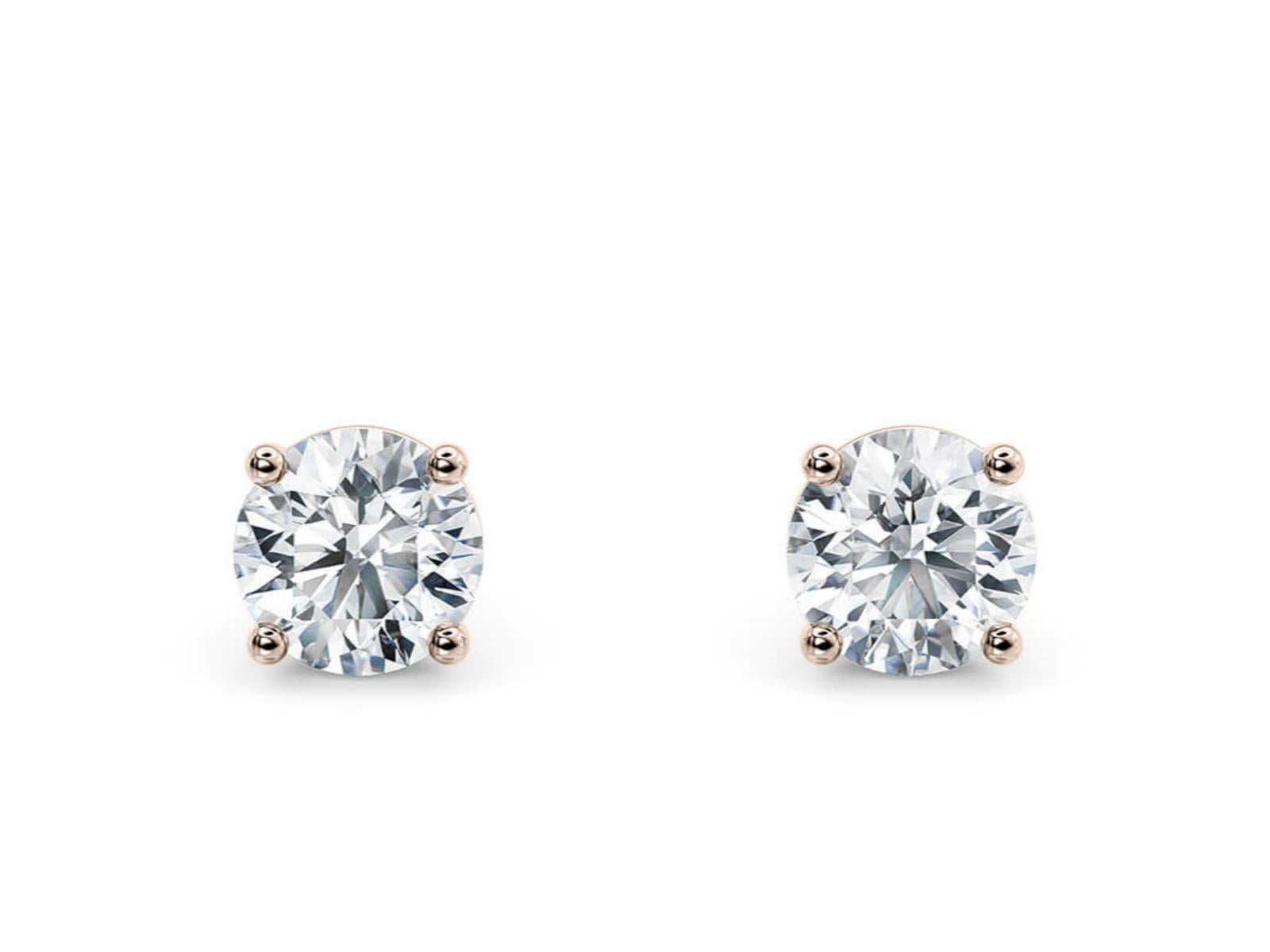 The First Sight lab-grown diamond earrings in 18K Rose Gold — Cyrediamond