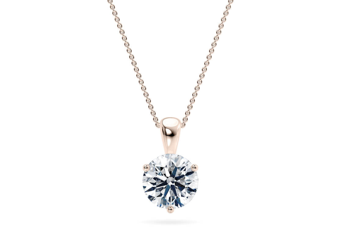 The Equilibrium lab-grown diamond necklace in 18K Rose Gold — Cyrediamond