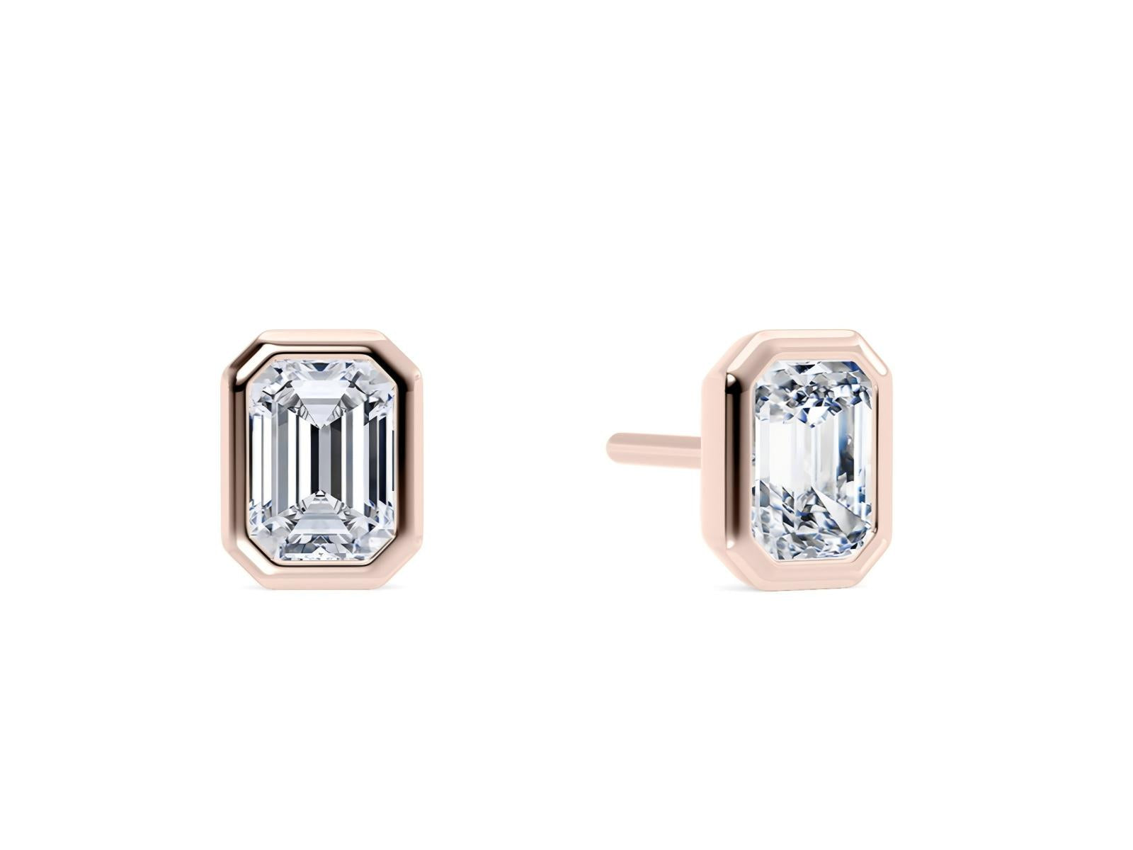 The Monolith lab-grown diamond earrings in 18K Rose Gold — Cyrediamond