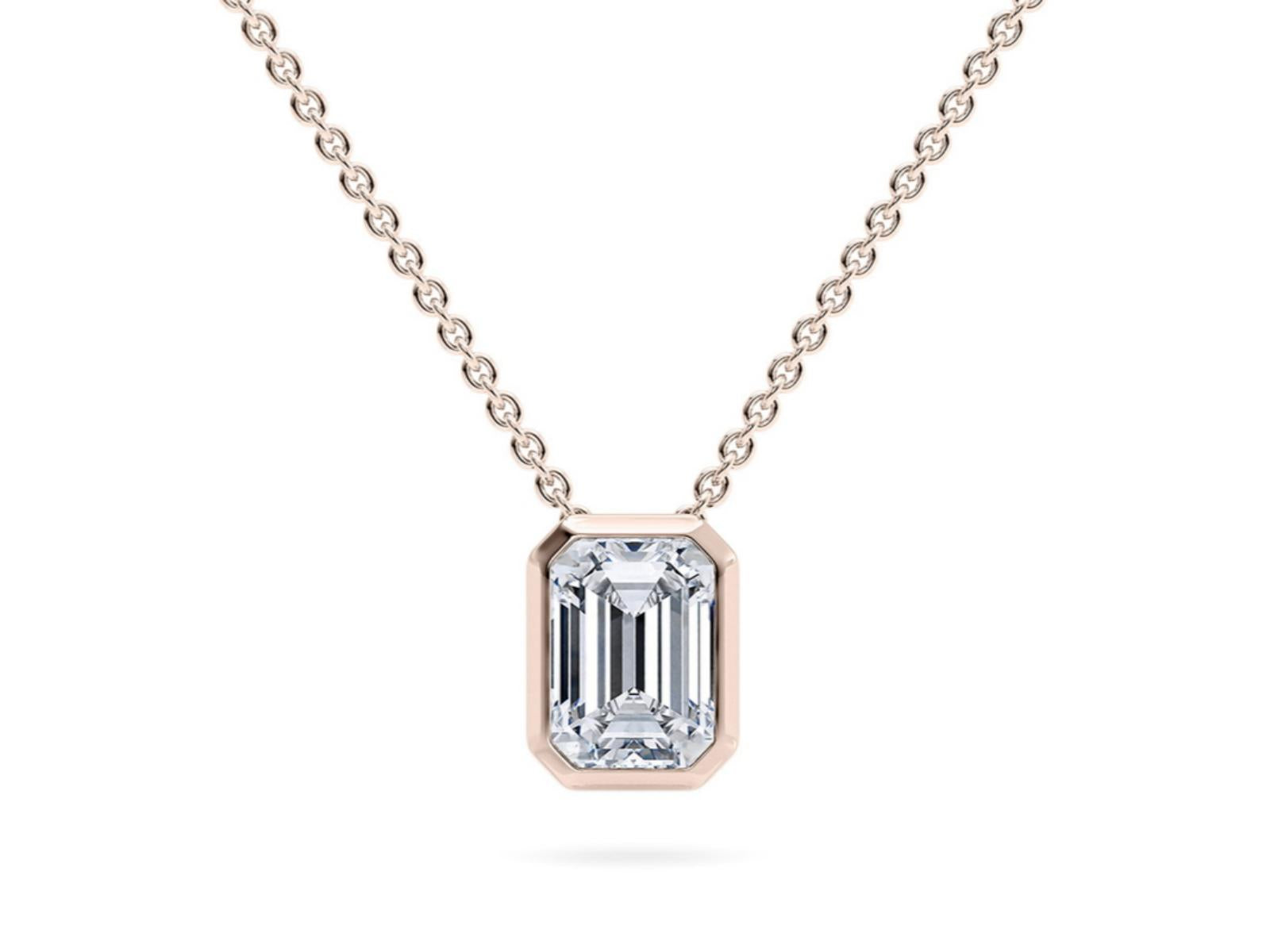 The Monolith lab-grown diamond necklace in 18K Rose Gold — Cyrediamond