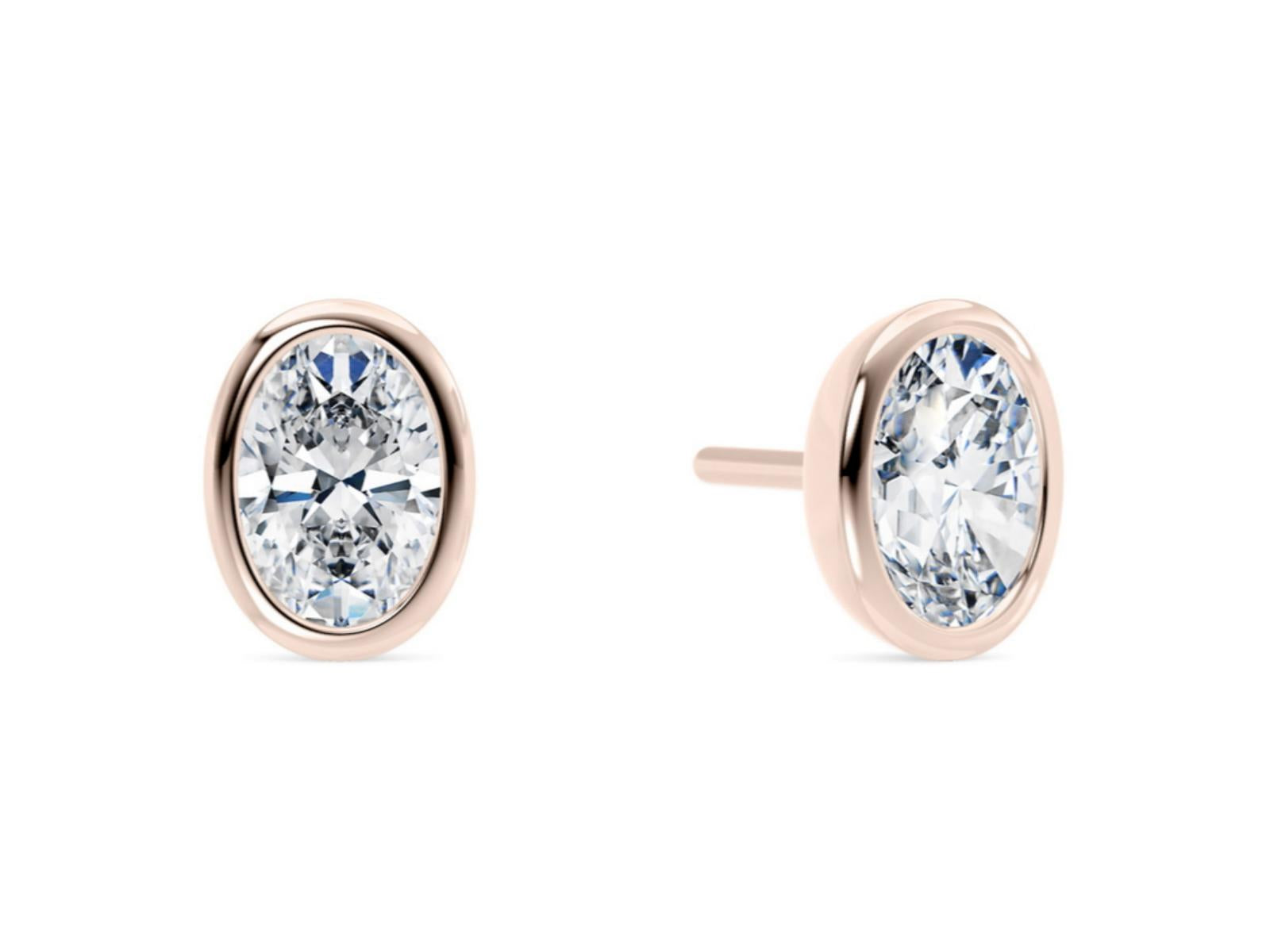 The Ovalis lab-grown diamond earrings in 18K Rose Gold — Cyrediamond