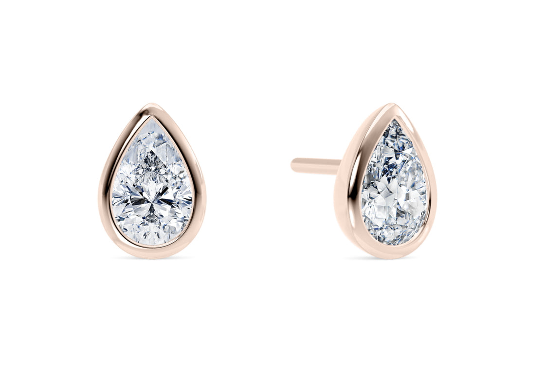 The Droplet lab-grown diamond earrings in 18K Rose Gold — Cyrediamond