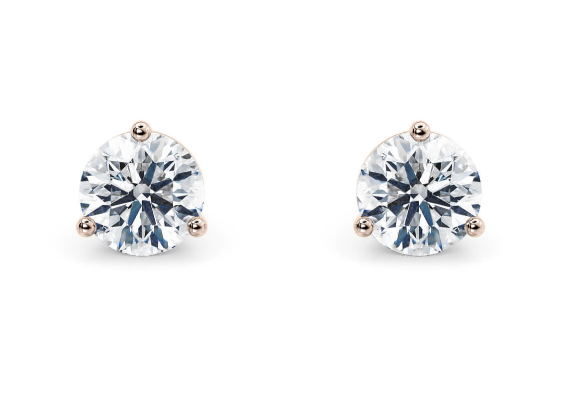 The Equilibrium lab-grown diamond earrings in 18K Rose Gold — Cyrediamond