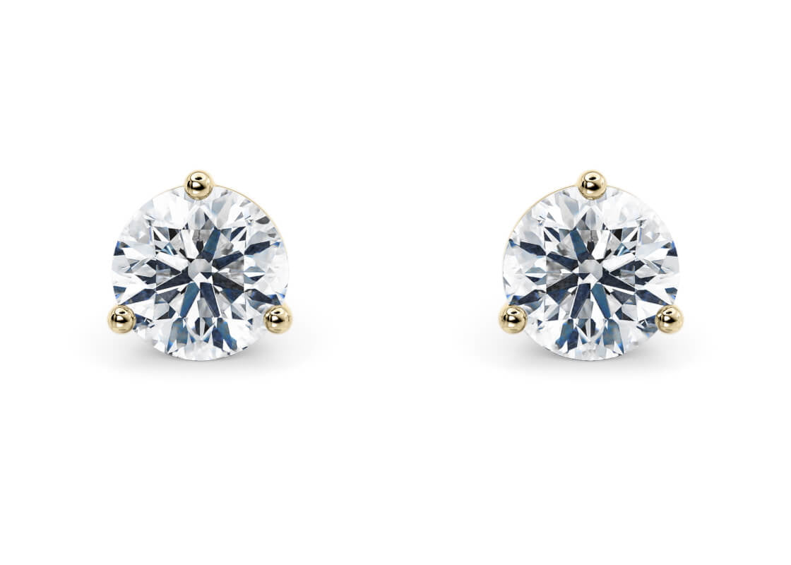 The Equilibrium lab-grown diamond earrings in 18K Yellow Gold — Cyrediamond