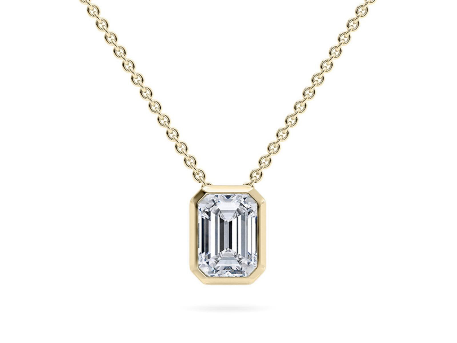 The Monolith lab-grown diamond necklace in 18K Yellow Gold — Cyrediamond