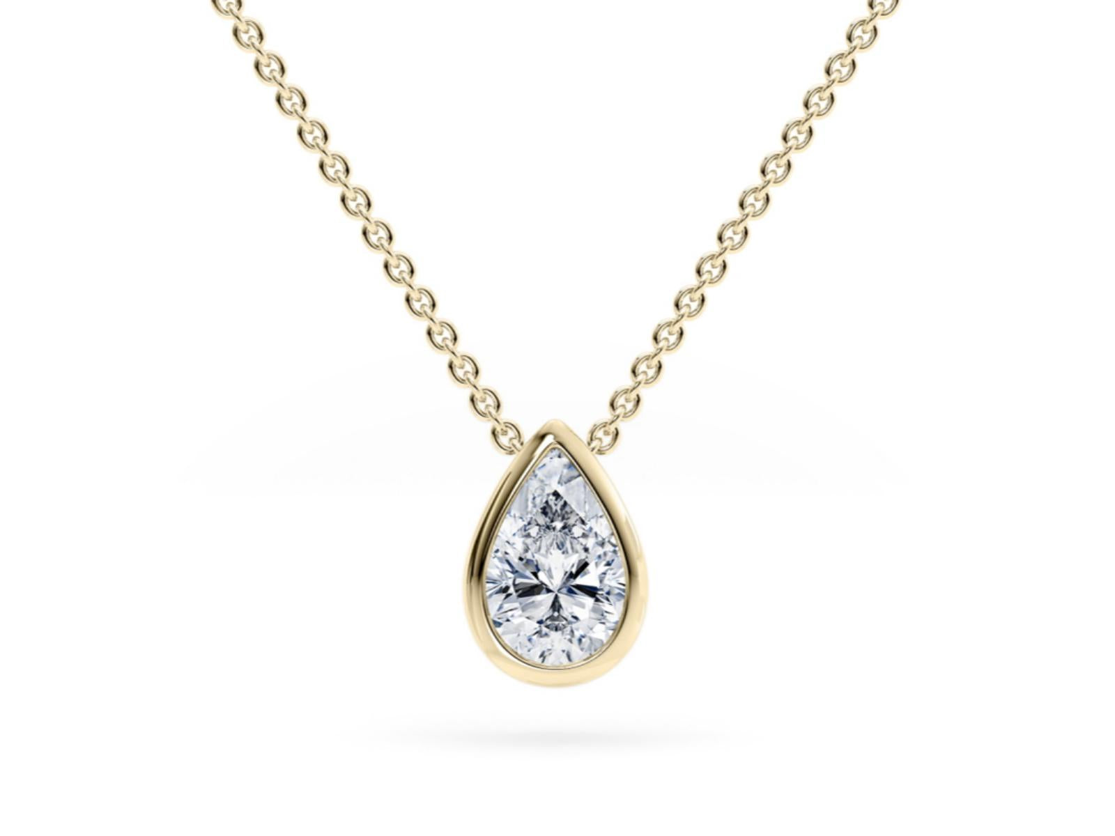 The Droplet lab-grown diamond necklace in 18K Yellow Gold — Cyrediamond