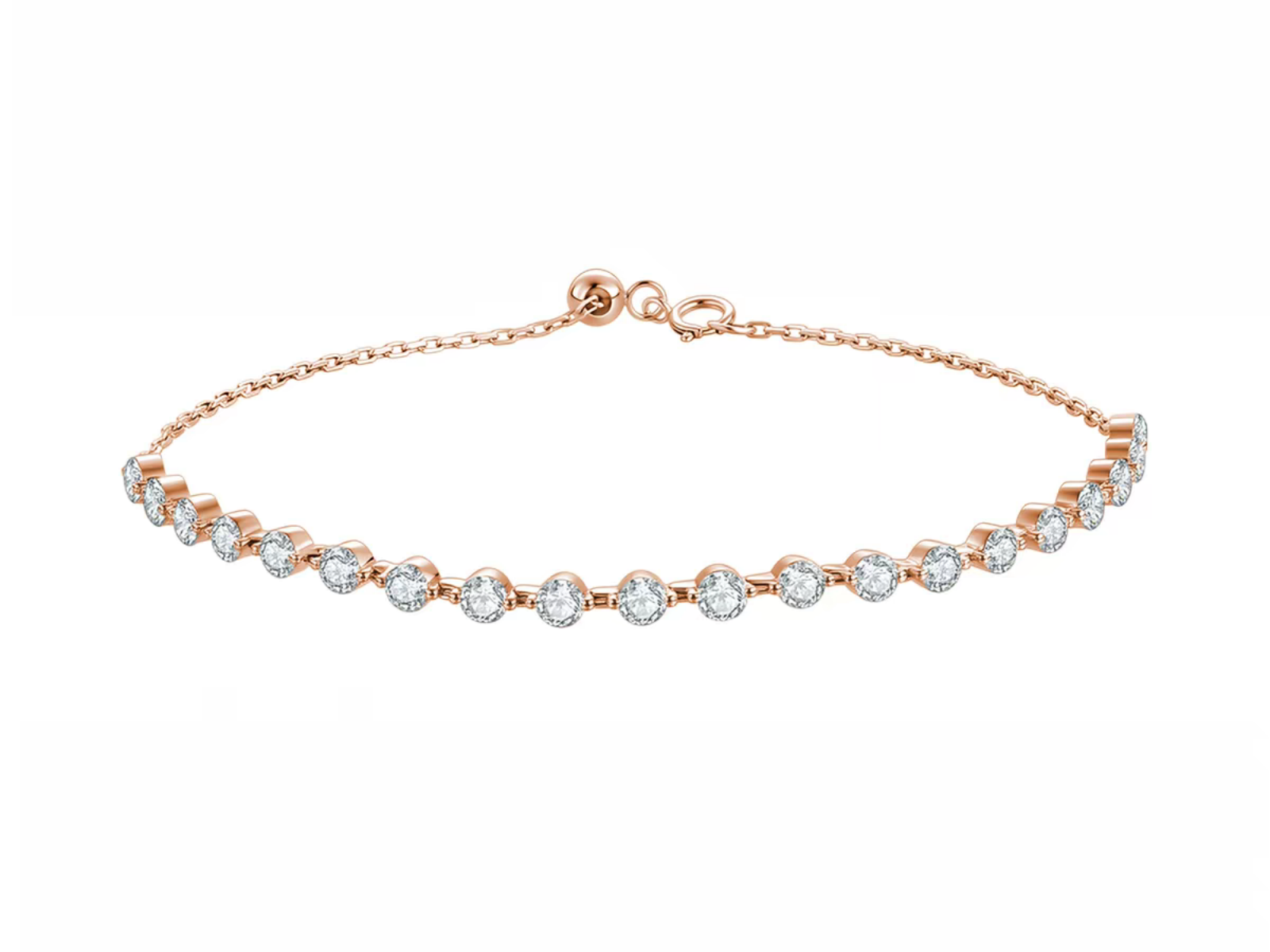 Bracciale tennis Stellula in oro rosa 18K con diamanti lab-grown ~2ct, taglio brillante, colore D-F – Cyrediamond