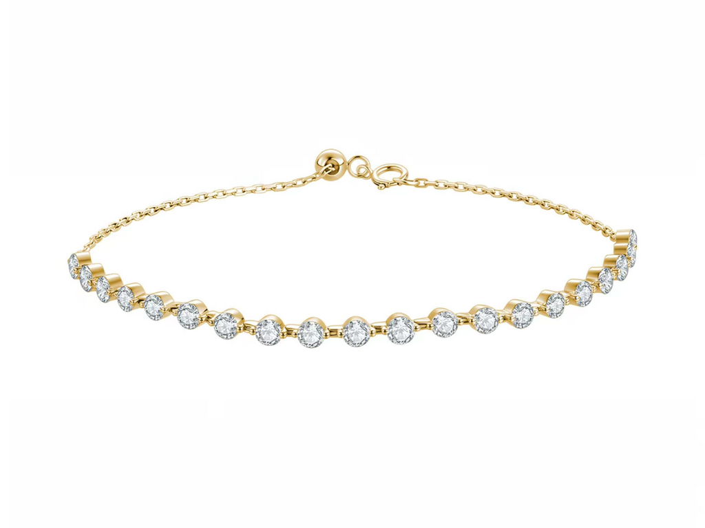 Bracciale tennis Stellula in oro giallo 18K con diamanti lab-grown ~2ct, taglio brillante, colore D-F – Cyrediamond