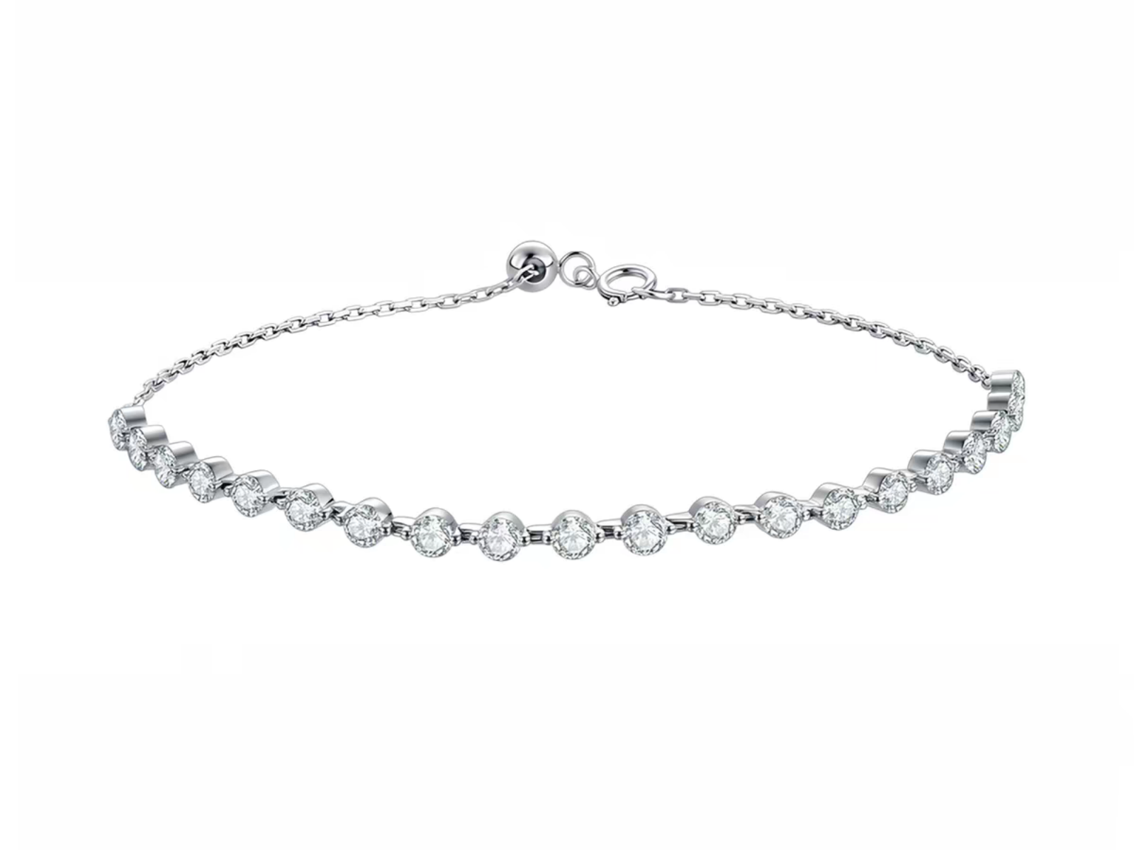 Bracciale tennis Stellula in oro bianco 18K con diamanti lab-grown ~2ct, taglio brillante, colore D-F – Cyrediamond