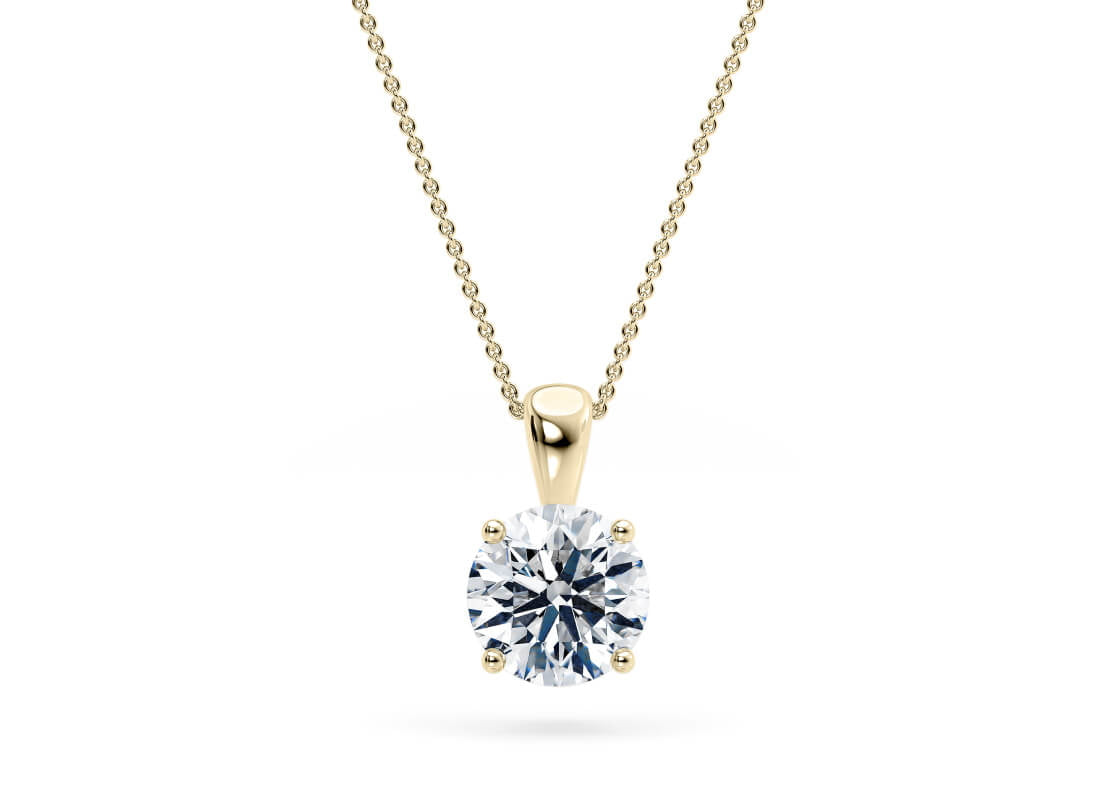 The First Sight lab-grown diamond necklace in 18K Yellow Gold — Cyrediamond