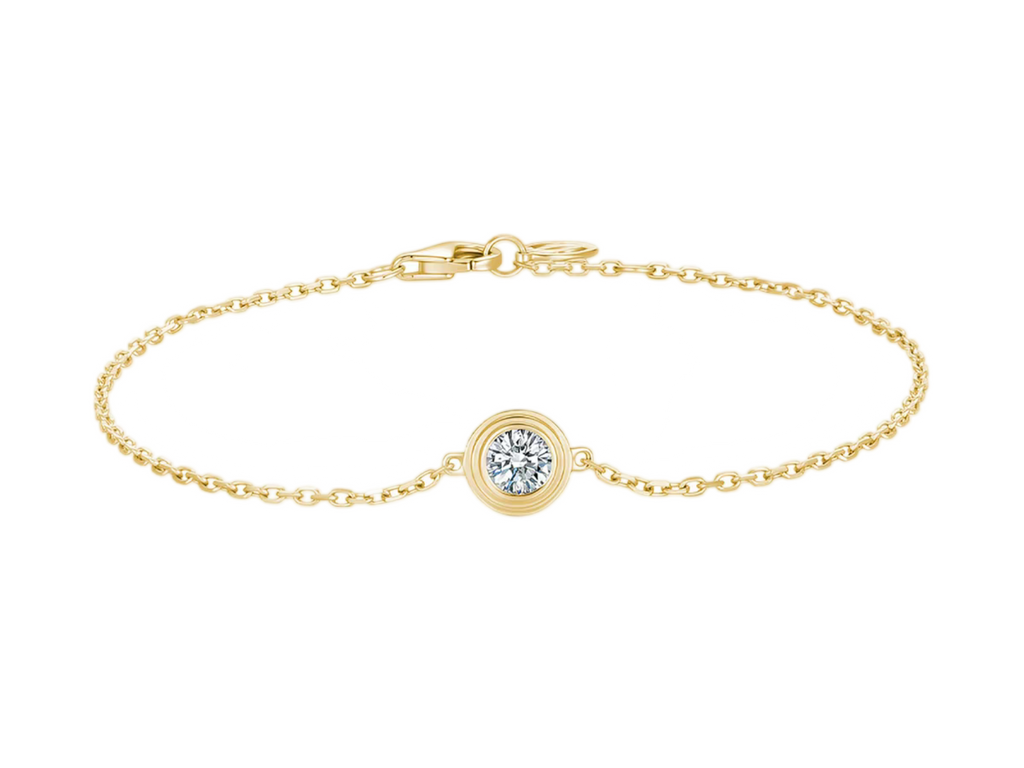 Bracciale Cyre-The Aura in oro giallo 18k con diamante lab-grown taglio brillante, incastonatura bezel