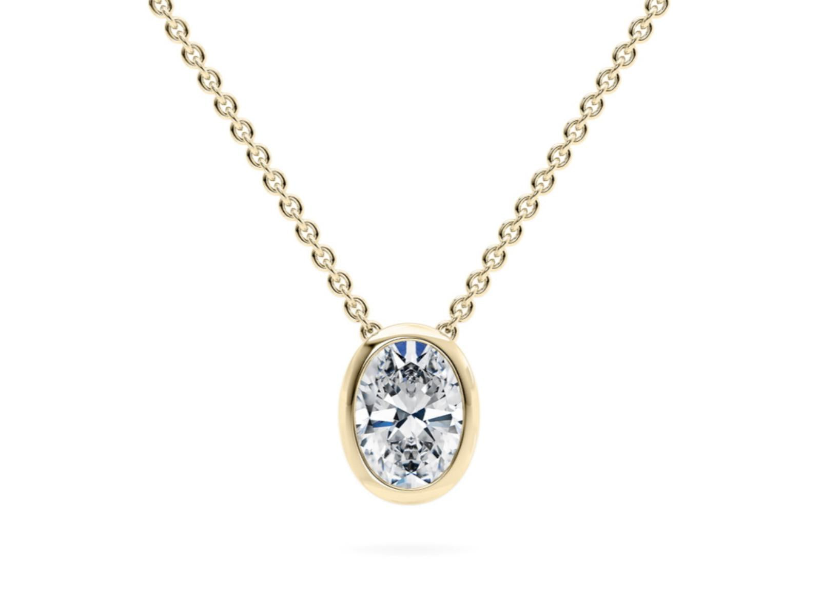 The Ovalis lab-grown diamond necklace in 18K Yellow Gold — Cyrediamond