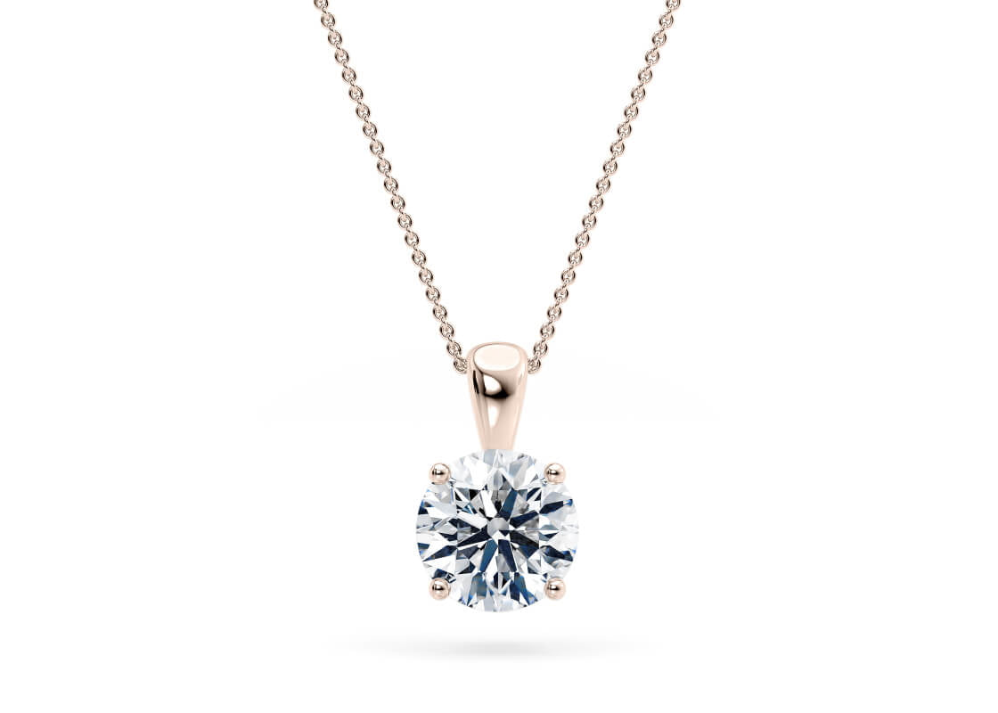 The First Sight lab-grown diamond necklace in 18K Rose Gold — Cyrediamond