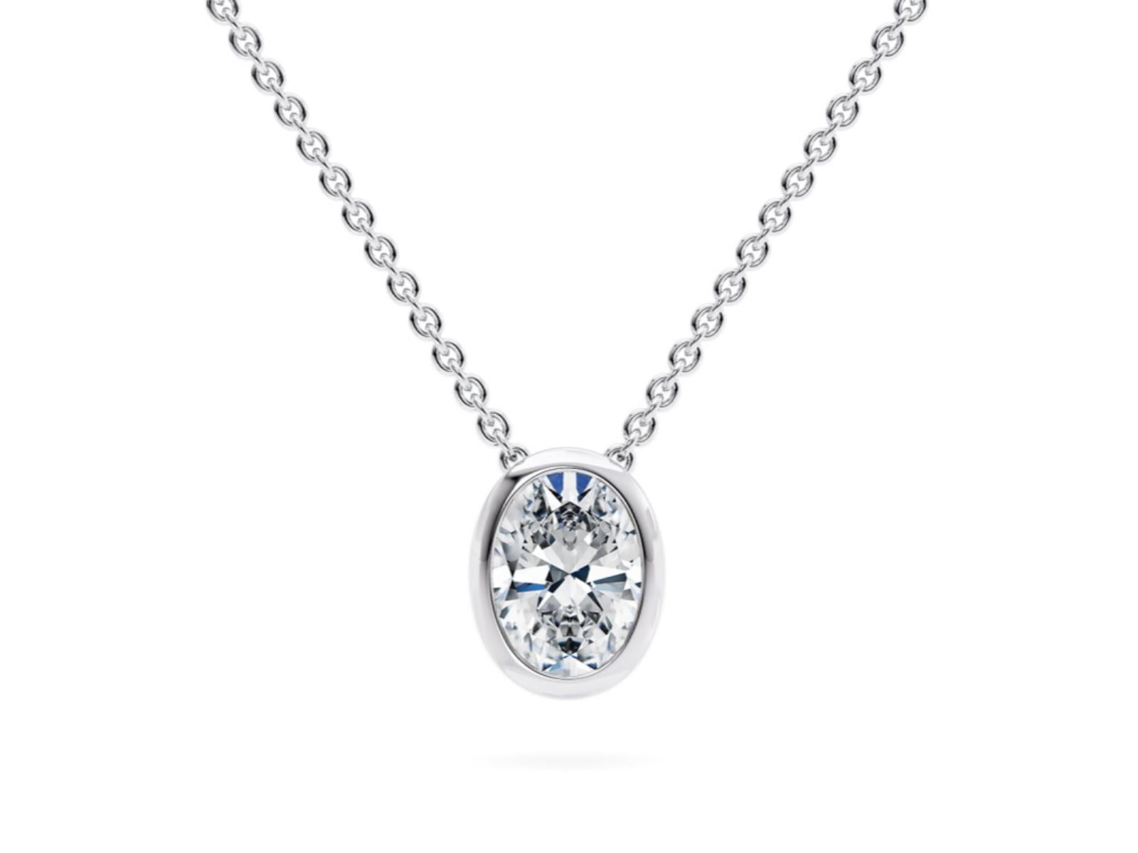 The Ovalis lab-grown diamond necklace in 18K White Gold — Cyrediamond