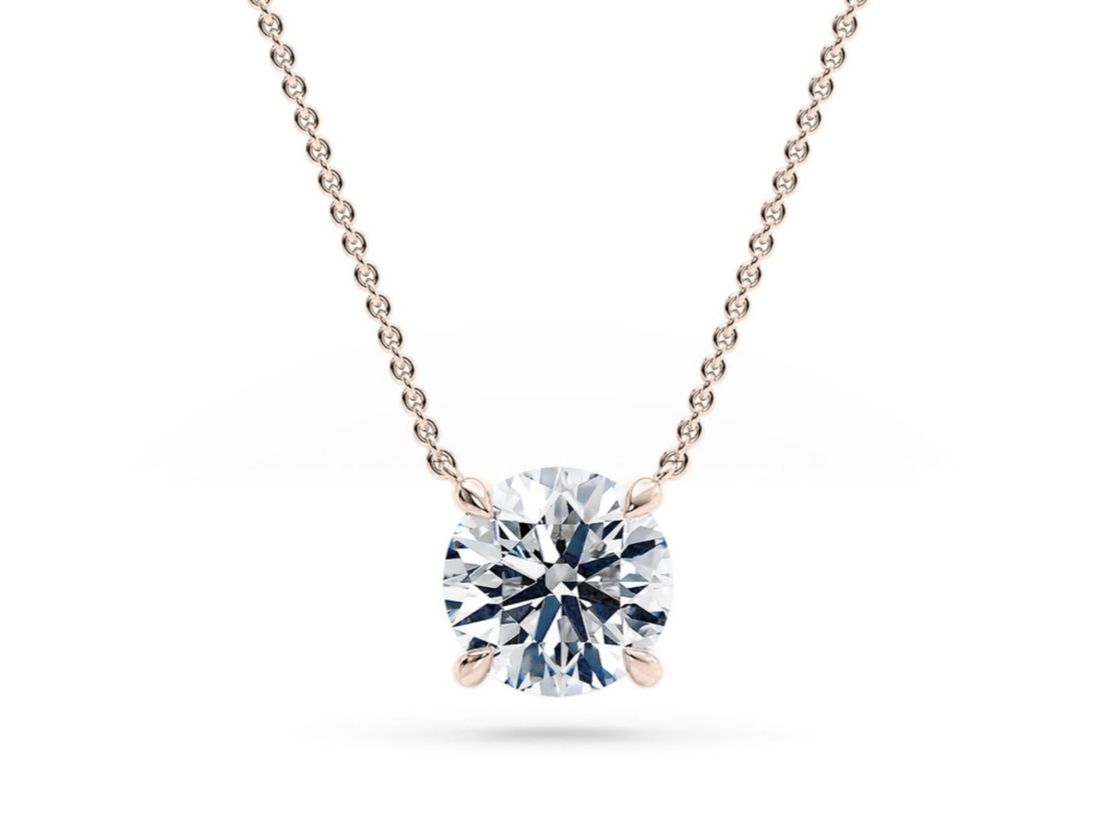 The Origin lab-grown diamond necklace in 18K Rose Gold — Cyrediamond