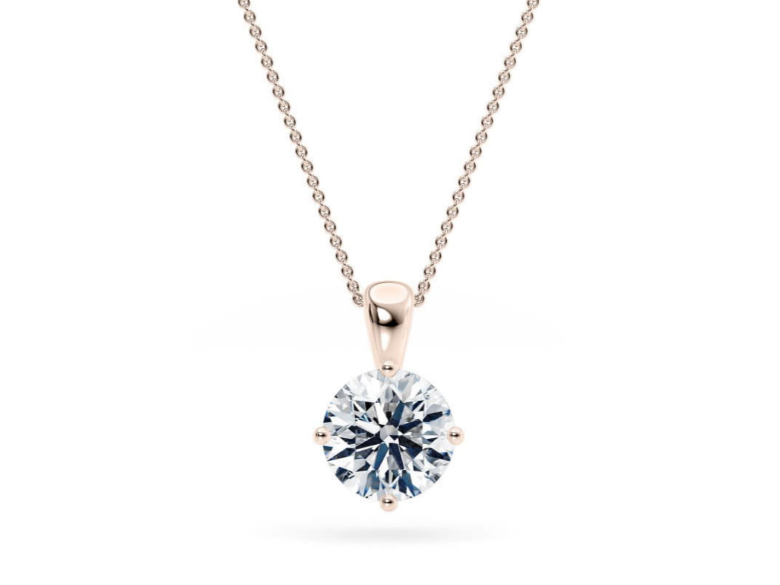 The Vow lab-grown diamond necklace in 18K Rose Gold — Cyrediamond