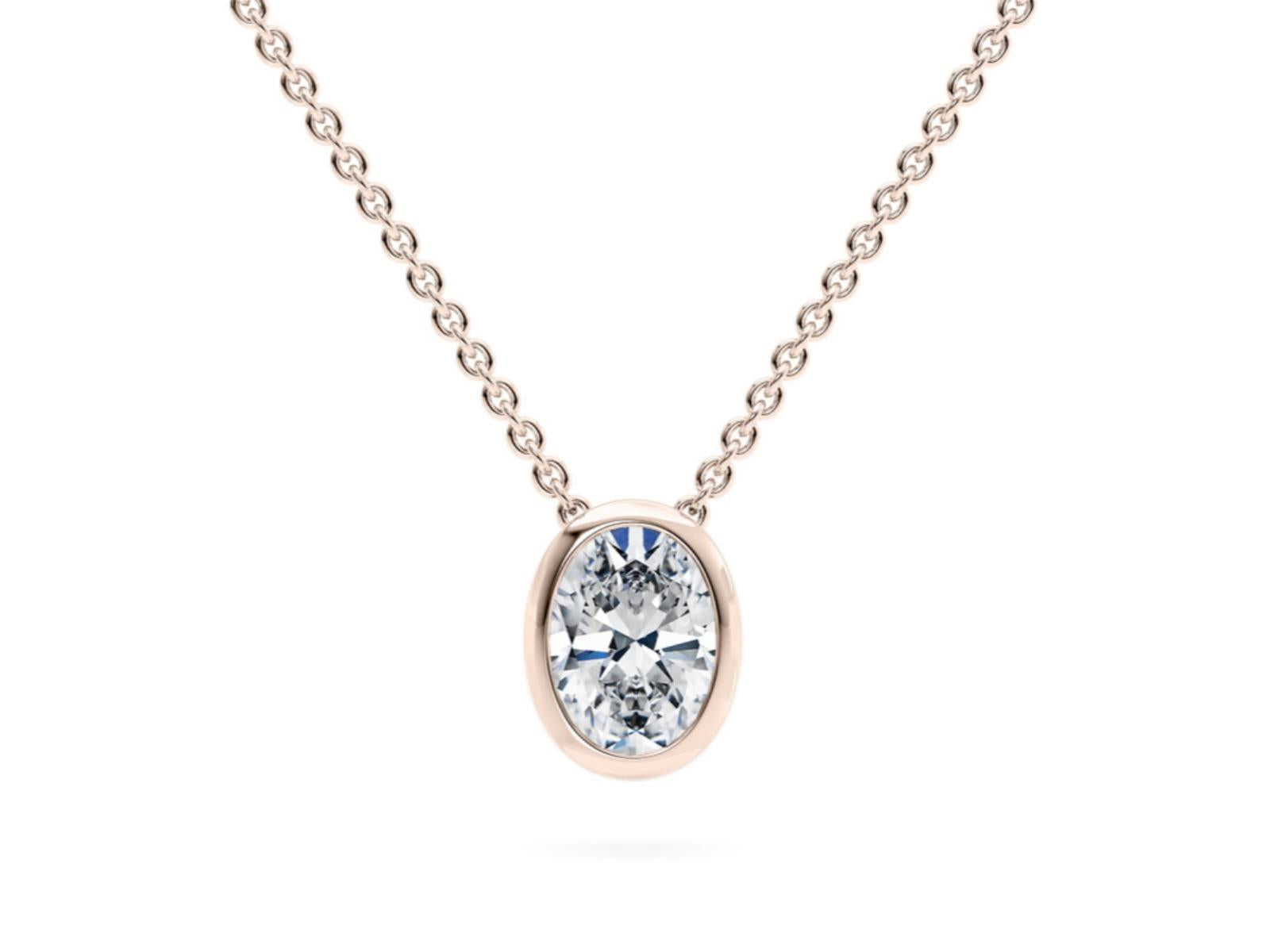 The Ovalis lab-grown diamond necklace in 18K Rose Gold — Cyrediamond