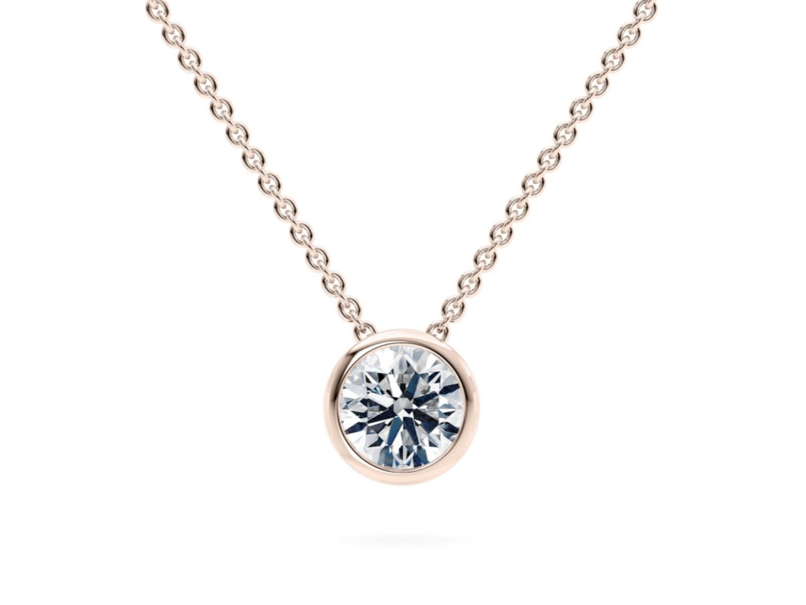 The Orbit lab-grown diamond necklace in 18K Rose Gold — Cyrediamond